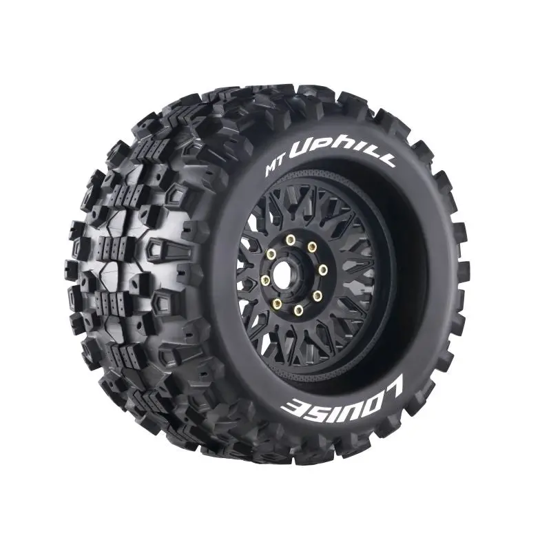 Louise R/C - Mt-Uphill Sport 1/8 Monster Truck Tires, 0" & 1/2" Offset, 17Mm Removable Hex, On Black Rim (2) 1