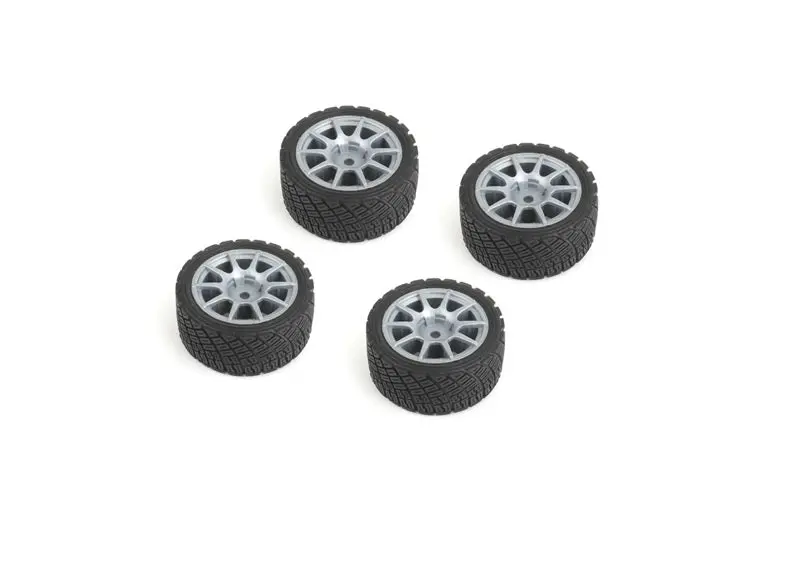 Louise R/C - Rally Tires+Wheels 10 Spoke Gray +1Mm (4Pcs), Fits Lmx 1
