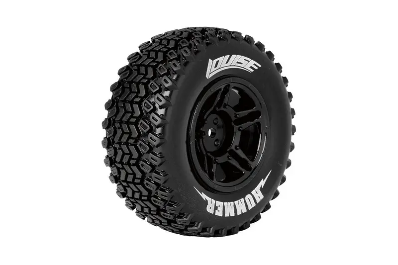 Louise R/C - Sc-Hummer 1/10 Short Course Tires, Soft, 12, 14 & 17Mm Removable Hex On Black Rim (2) 1