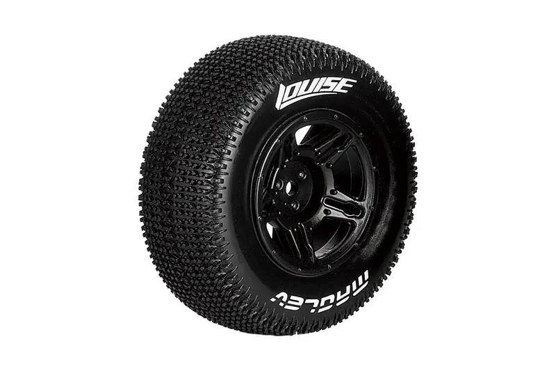 Louise R/C - Sc-Maglev 1/10 Short Course Tires, Soft, 12, 14 & 17Mm Removable Hex On Black Rim (2) 1