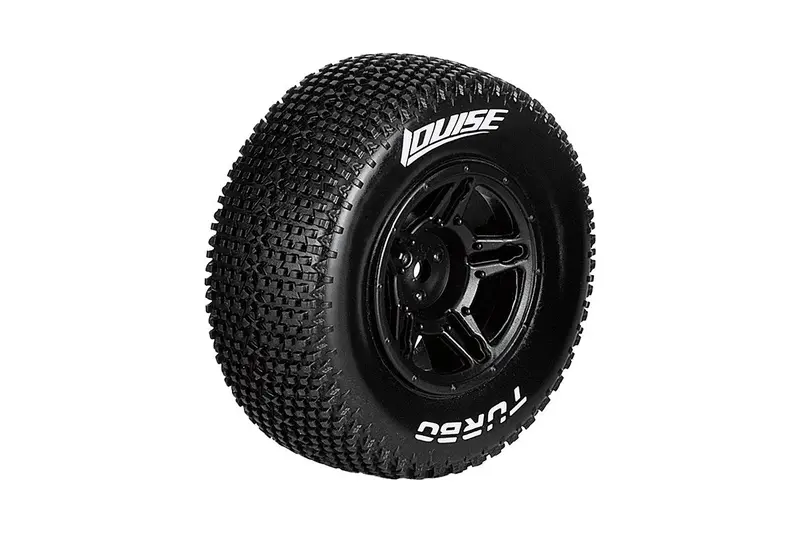 Louise R/C - Sc-Turbo 1/10 Short Course Tires, Soft, 12, 14 & 17Mm Removable Hex On Black Rim (2) 1