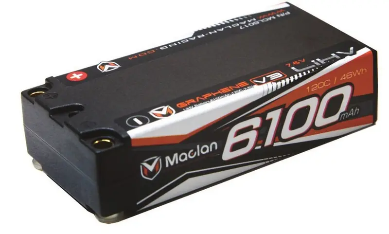 Maclan Racing - Graphene V3 High Voltage 6100 Mah 2S 7.6V Shorty Battery 1