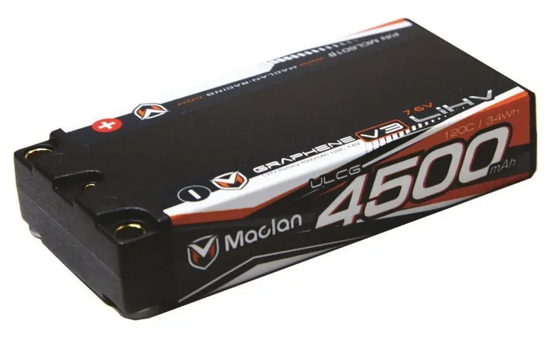Maclan Racing - Graphene V3 High Voltage Ulcg 4500 Mah (7.6V) Shorty Battery 1