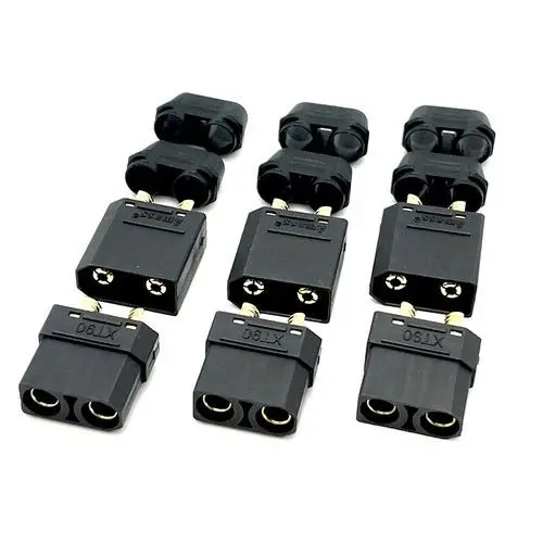 Maclan Racing - Maclan Xt90 Connectors, Black, W/ 3 Female + 3 Male Plugs 1