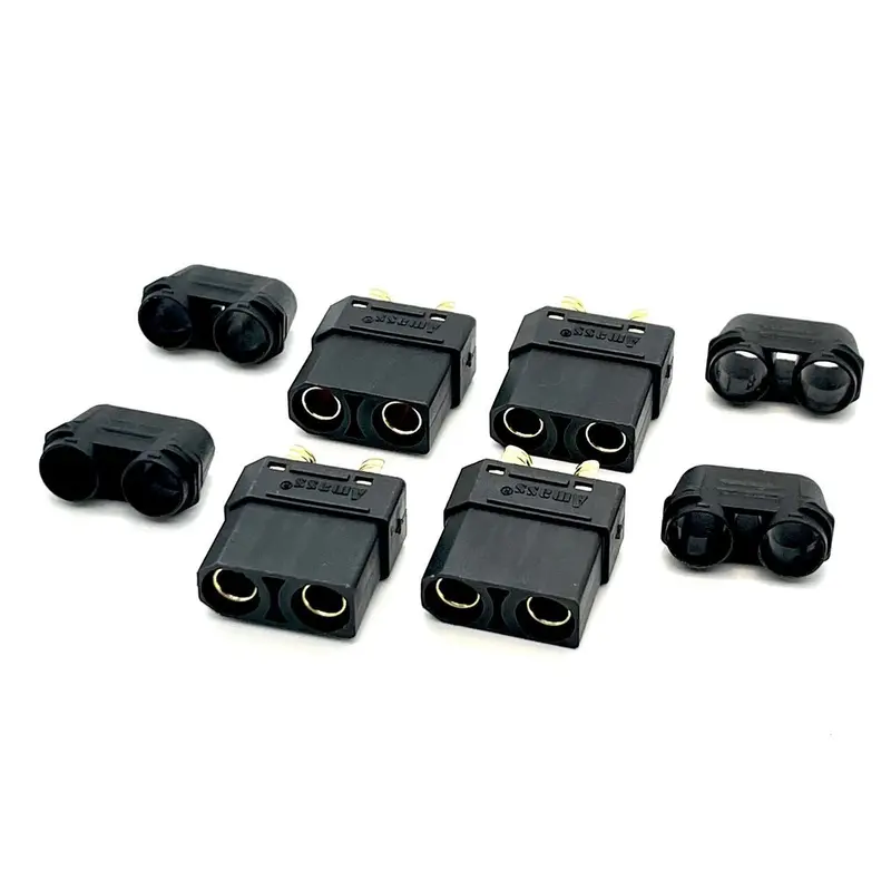 Maclan Racing - Xt90 Connectors, Black, W/ 4 Female Plugs 1