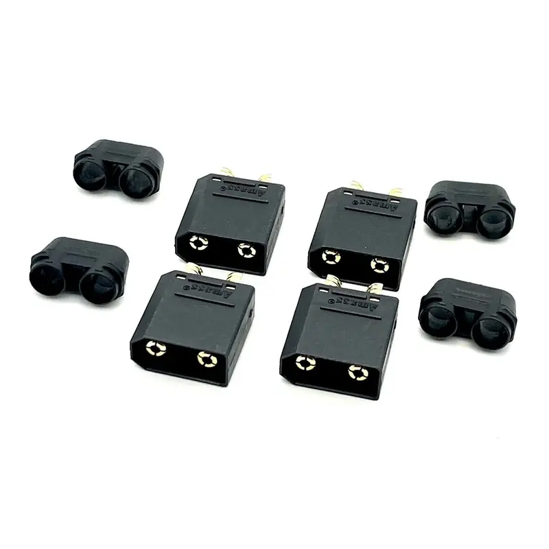 Maclan Racing - Xt90 Connectors, Black, W/ 4 Male Plugs 1