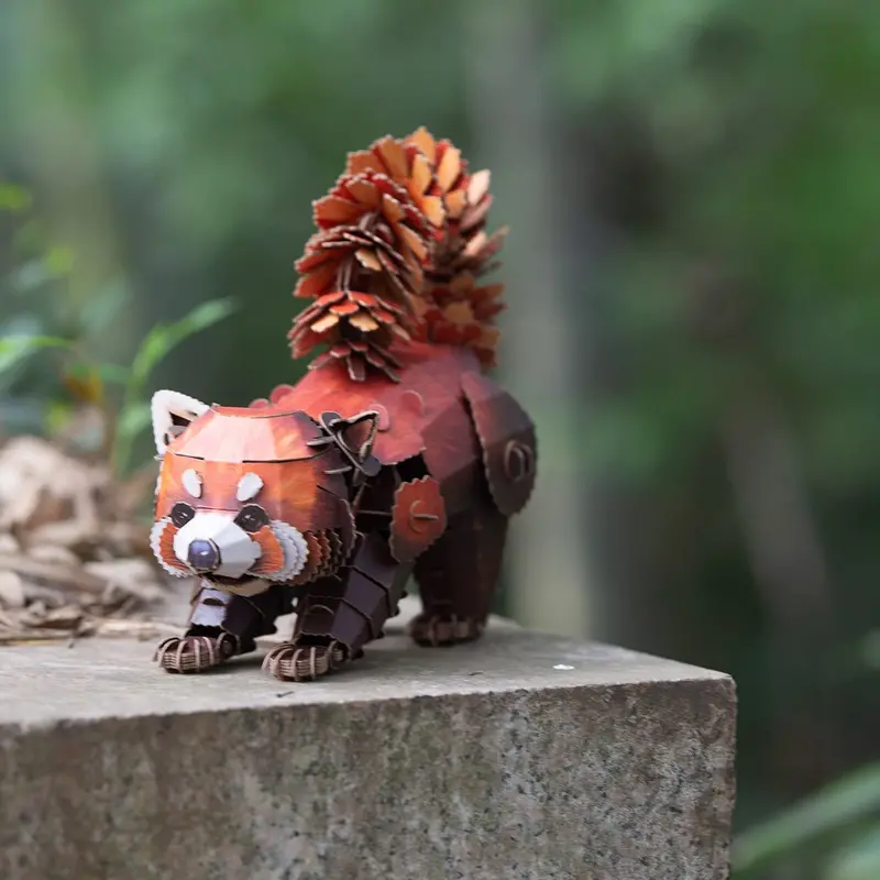 Make Bug - Red Panda 3D Kraft Paper Puzzle 1