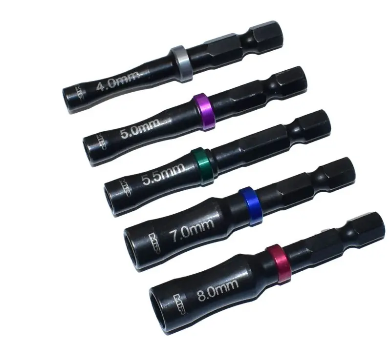 Mip - Moore's Ideal Products - 4.0Mm, 5.0Mm, 5.5Mm, 7.0Mm & 8.0Mm Nut Driver Speed Tip Bundle 1