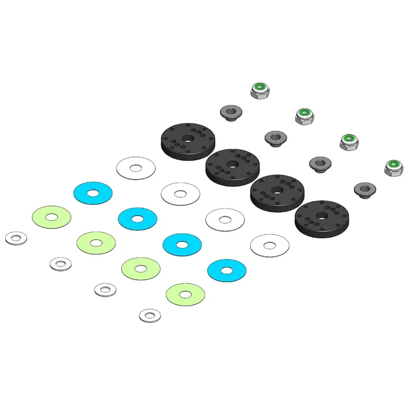 Mip - Moore's Ideal Products - Bypass1 Pistons, 8-Hole Set, 16Mm, For Kyosho Mp9 / Mp10 1/8Th 1