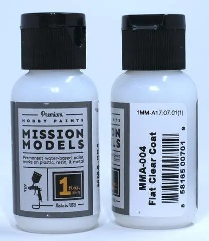 Mission Models - Acrylic Model Paint 1 Oz Bottle, Flat Coat Clear 1