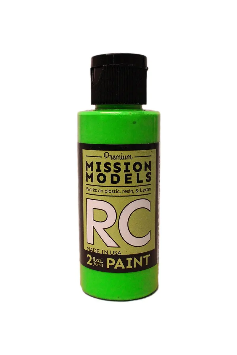 Mission Models - Water-Based Rc Paint, 2 Oz Bottle, Flourescent Racing Grenn 1