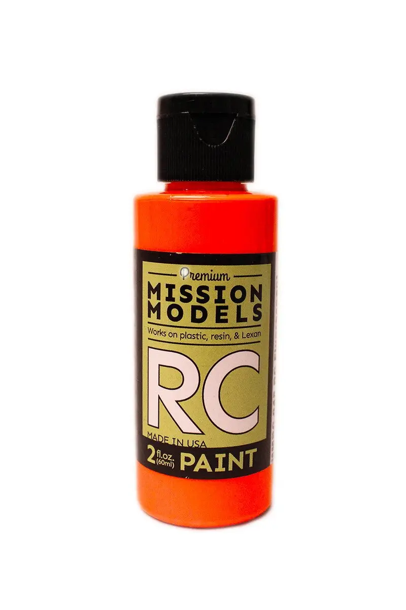 Mission Models - Water-Based Rc Paint, 2 Oz Bottle, Flourescent Racing Orange 1