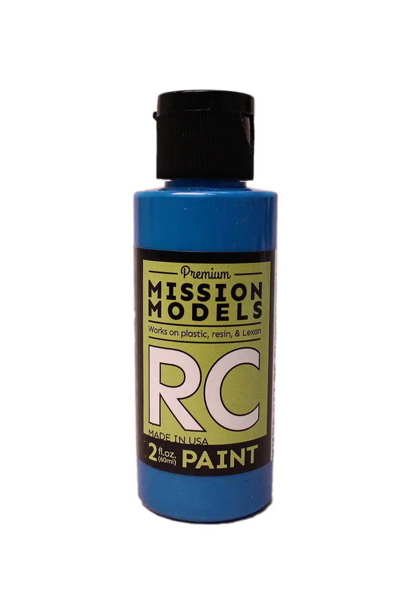 Mission Models - Water-Based Rc Paint, 2 Oz Bottle, Fluorescent Racing Blue 1