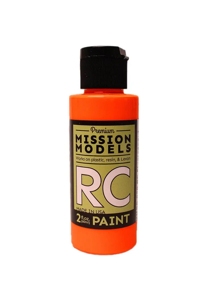 Mission Models - Water-Based Rc Paint, 2 Oz Bottle, Fluorescent Racing Bright Orange 1
