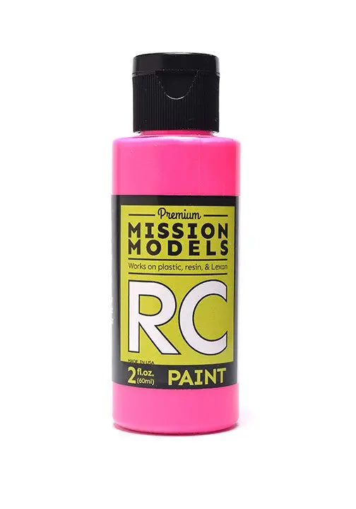 Mission Models - Water-Based Rc Paint, 2 Oz Bottle, Fluorescent Racing Pink 1