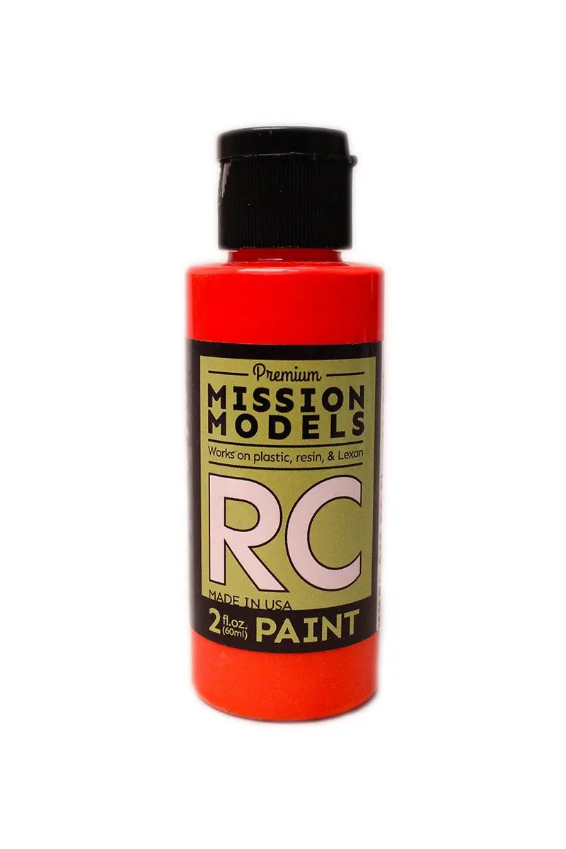 Mission Models - Water-Based Rc Paint, 2 Oz Bottle, Fluorescent Racing Red 1