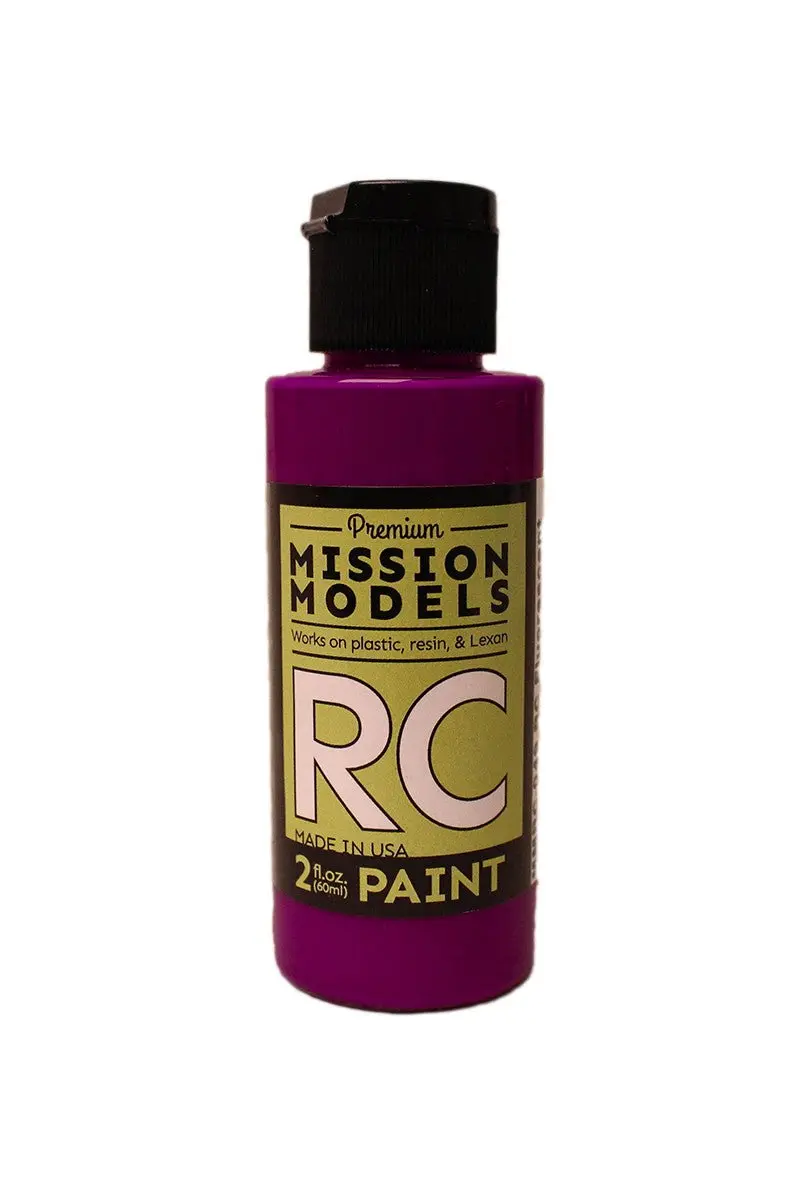 Mission Models - Water-Based Rc Paint, 2 Oz Bottle, Fluorescent Racing Violet 1