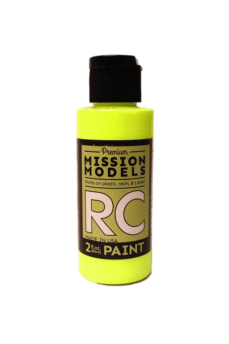 Mission Models - Water-Based Rc Paint, 2 Oz Bottle, Fluorescent Racing Yellow 1