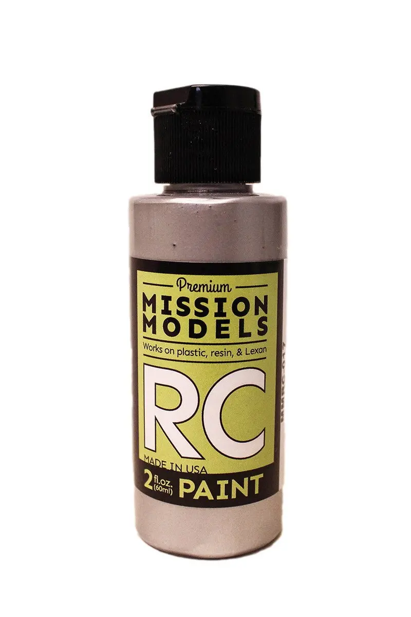Mission Models - Water-Based Rc Paint, 2 Oz Bottle, Racing Silver 1