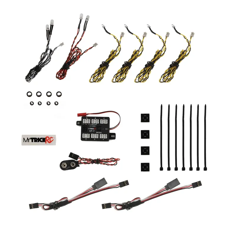 Mytrickrc - Car Package 2 Headlight - 1-Uf-7 Controller, 2-White, 2-Red (5Mm) / 4-Orrange (3Mm) 1