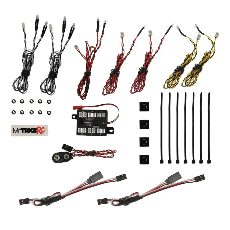 Mytrickrc - Car Package 4 Headlight - 1-Uf-7 Controller, 4-White, 4-Red, 2-Amber (3Mm) 1