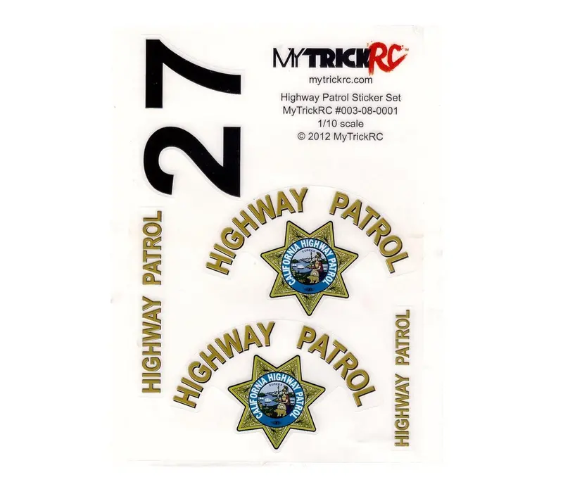 Mytrickrc - Chp Decal Set - Realistic 1:10 Scale Decal Set. California 1