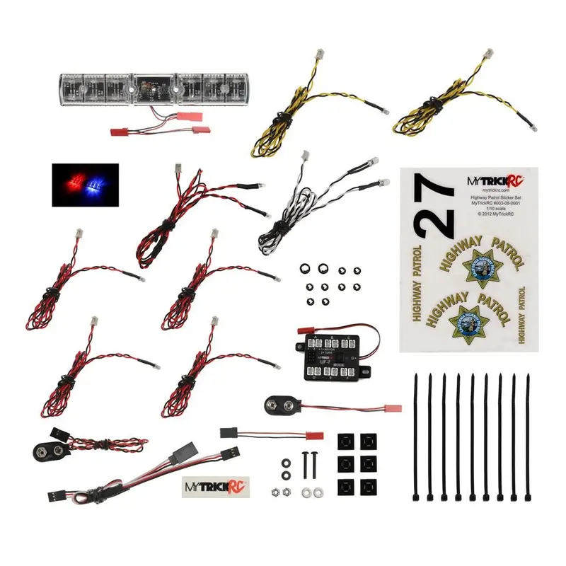 Mytrickrc - Chp Deluxe Light Bar Kit- Chp Basic + Police Interceptor Flasher And Chp Decals 1