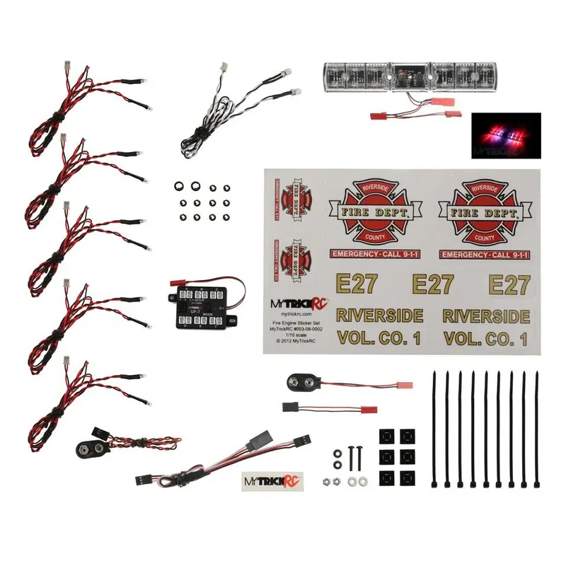 Mytrickrc - Fire Deluxe Light Bar Kit- Fire Basic + Fire Blaze Flasher And Fire Decals 1