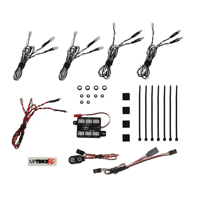 Mytrickrc - Short Course Basic Light Bar Kit- 1-Uf-7 Controller, 4-White, 2-Red (5Mm) / 4-White (3Mm) 1