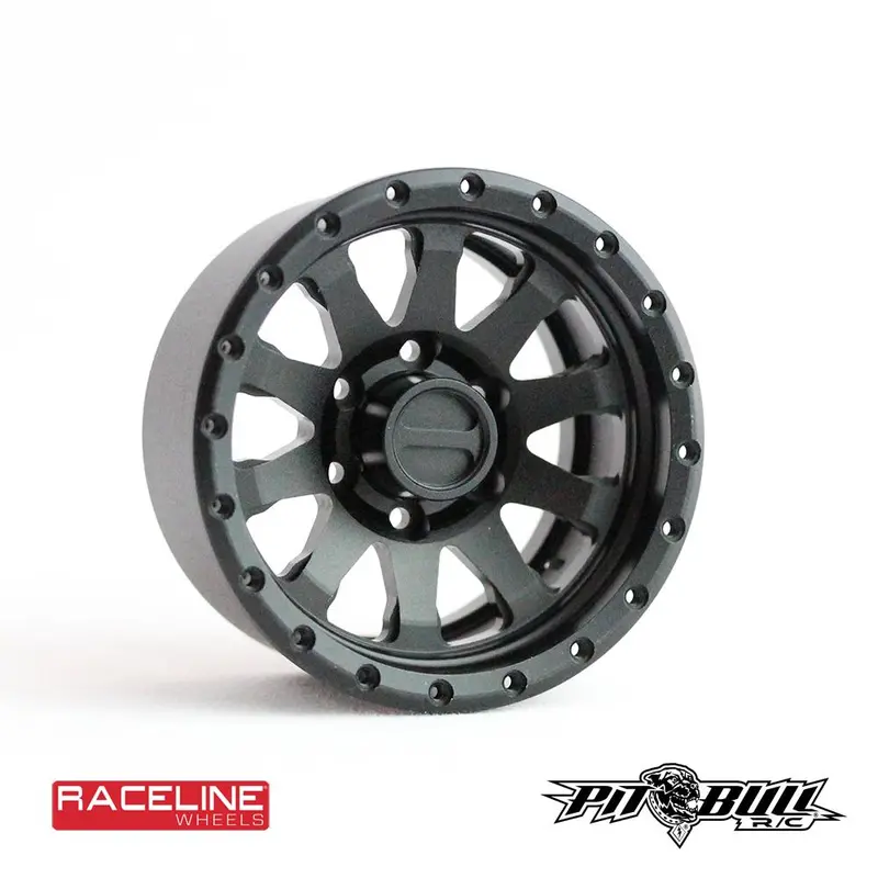 Pit Bull Tires - 1.9" Raceline Clutch Aluminum Beadlock Wheels, Black, (4) 1