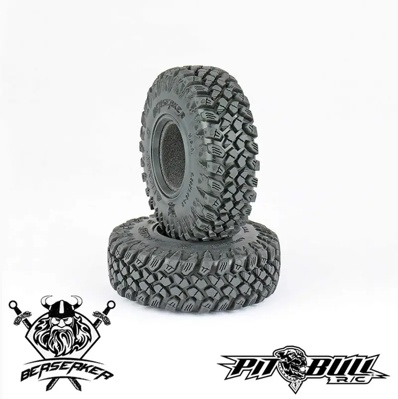Pit Bull Tires - Braven Berserker 1.55" Scale Crawler Tires, Alien Kompound, W/ Foams, (2) 1