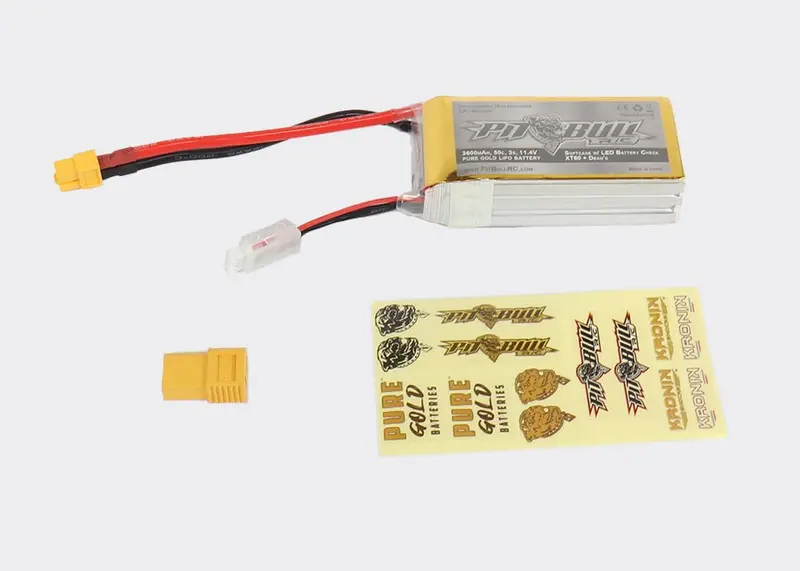 Pit Bull Tires - Pure Gold 50C 3S 3600Mah 11.1V Softcase Lipo Battery, With Led Battery Check - Xt60 And T-Plug 1