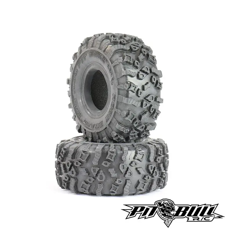 Pit Bull Tires - Rock Beast Xor 1.55" Crawler Tires, Alien Kompound, With Foams, (2) 1