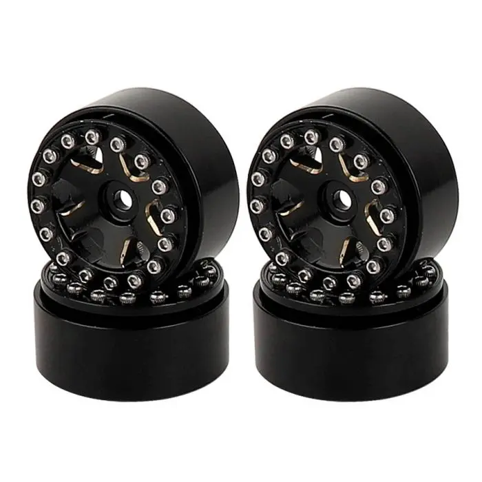 Power Hobby - 1.0" Z2 Brass Beadlock Crawler Wheels, 1/24 Axial Scx24 Jeep 1
