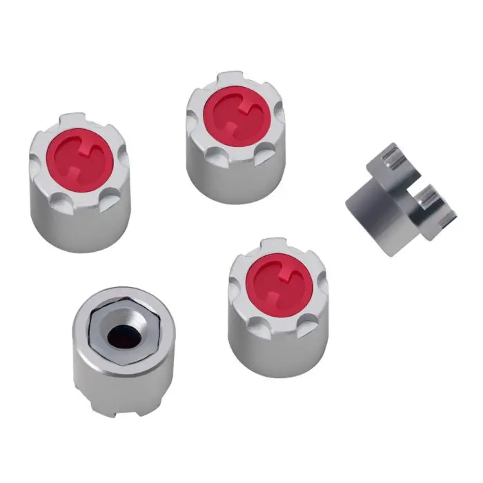 Power Hobby - 1/10 Scale Rock Crawler M4 Locking Hubs With Tool, Silver 1