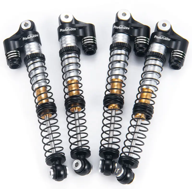 Power Hobby - 1/24 Aluminum 58Mm Long Travel Shocks, Black, For Axial Scx24 Jeep, Bronco 1