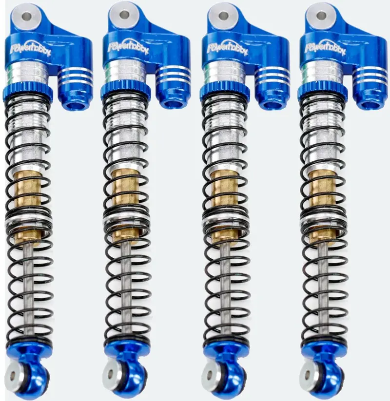 Power Hobby - 1/24 Aluminum 58Mm Long Travel Shocks, Blue, For Axial Scx24 Jeep, Bronco 1