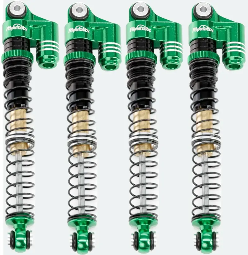 Power Hobby - 1/24 Aluminum 58Mm Long Travel Shocks, Green, For Axial Scx24 Jeep, Bronco 1