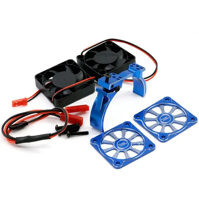 Power Hobby - 1/5 Aluminum Heatsink With 40Mm Dual High Speed Cooling Fans And Cover, Blue 1