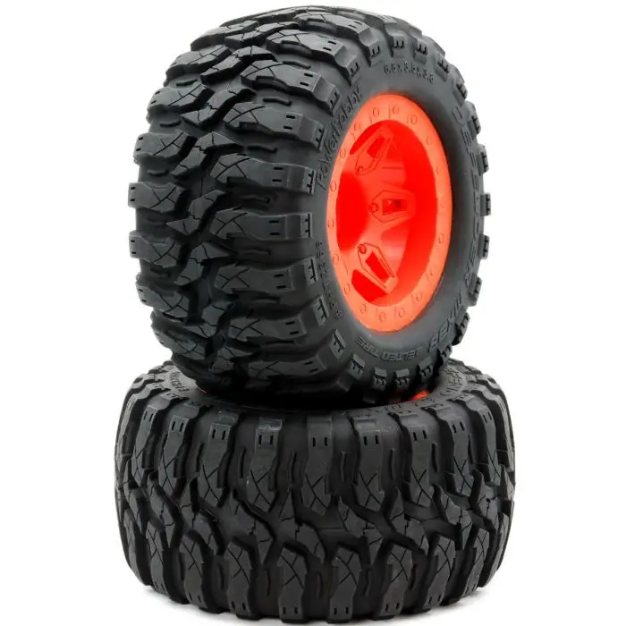Power Hobby - 1/8 Defender 3.8" Belted All Terrain Tires 17Mm Mounted Orange 1