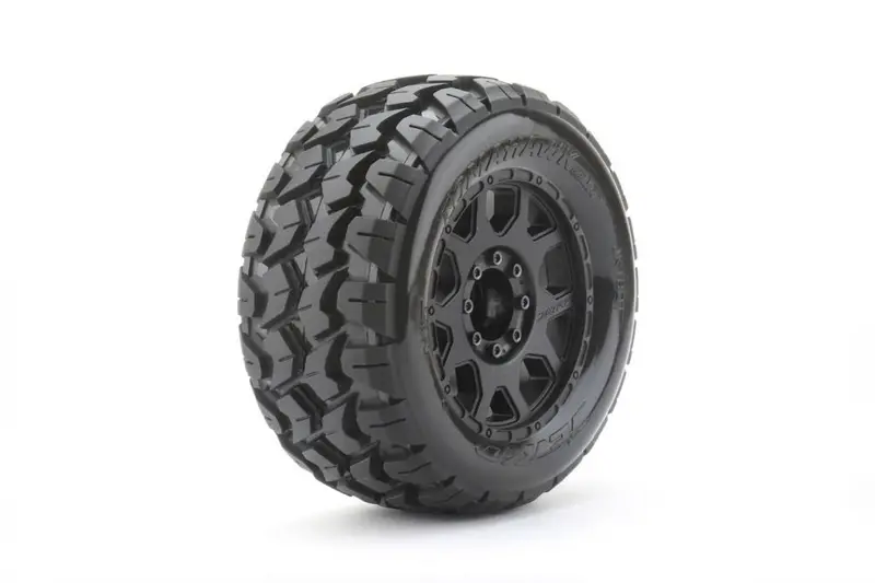 Power Hobby - 1/8 Mt 3.8 Tomahawk Belted Mounted Tires W/ Removable Hex Wheels 1