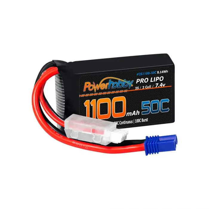 Power Hobby - 2S 1100Mah 50C Lipo Battery W/Ec2 Plug: Losi Mini-B, Mini-T 2.0, Jxr2 1