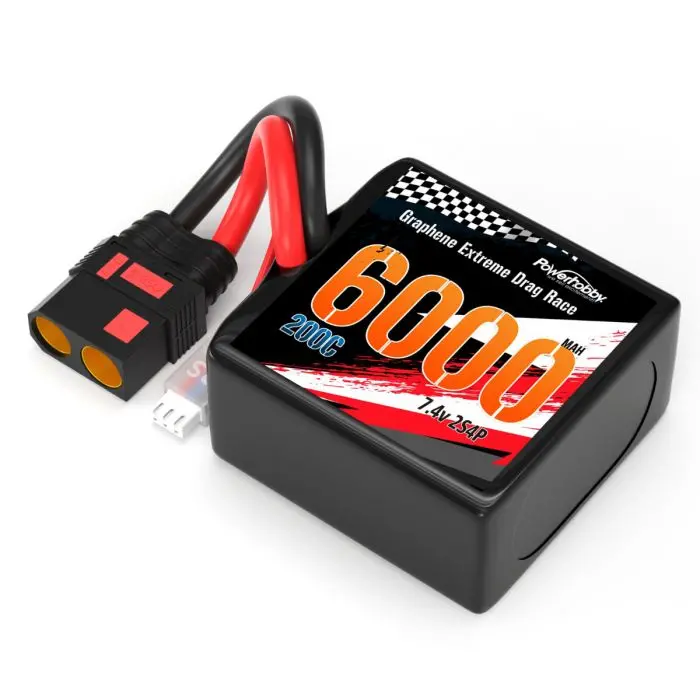 Power Hobby - 2S 6000Mah 200C Drag Lipo Battery Pack 2S4p W/8Awg Wire Qs8 Plug 2