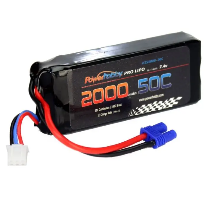Power Hobby - 2S 7.4V 2000Mah 50C Lipo Battery With Ec2 1