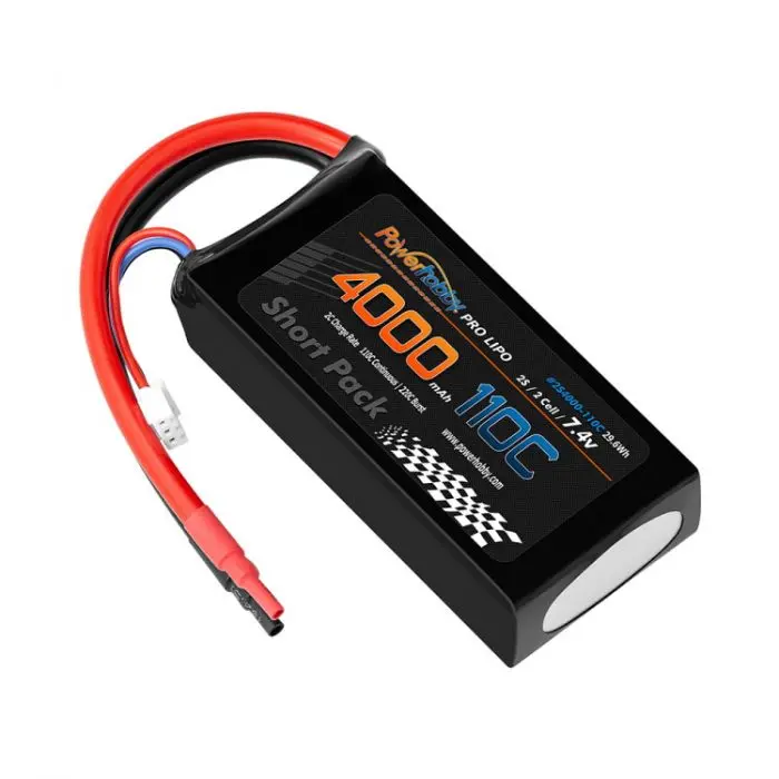 Power Hobby - 2S 7.4V 4000Mah 110C-220C Short Drag Racing Lipo Battery 1