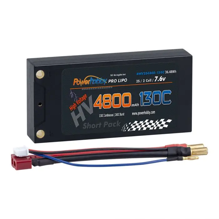 Power Hobby - 2S 7.6V 4800Mah 130C Hv + Graphene Shorty Lipo Battery 5Mm Lcg 1
