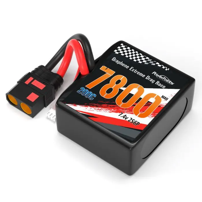 Power Hobby - 2S 7800Mah 200C Drag Lipo Battery Pack 2S6p W/8Awg Qs8 Plug 2