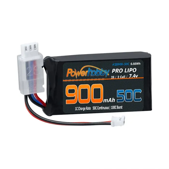 Power Hobby - 2S 900Mah 50C Upgrade Lipo Battery, For Axial Scx24 1