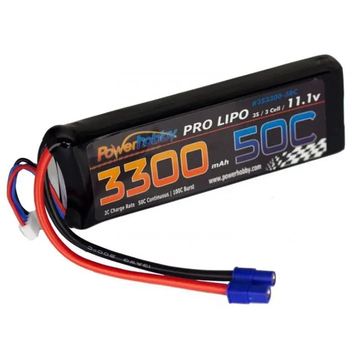 Power Hobby - 3300Mah 11.1V 3S 50C-100C Lipo Battery With Hardwire Ec3 1