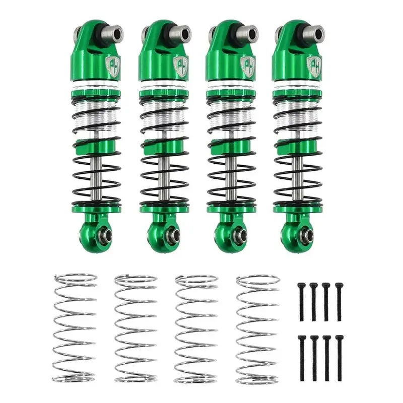 Power Hobby - 34Mm 1/24 Big Bore Scale Shock, For Axial 1/24 Scx24, Green, 4Pcs 1